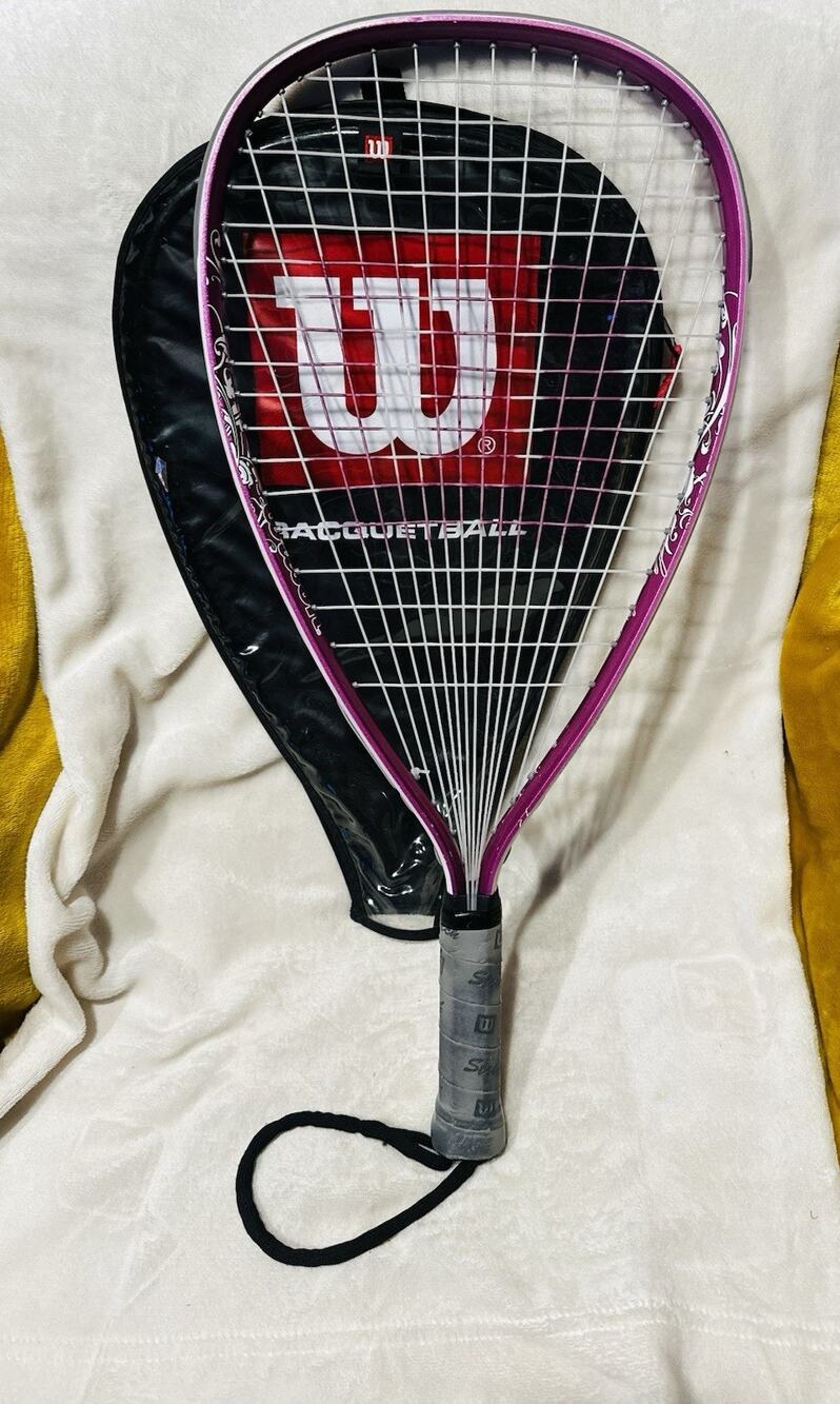 Wilson Hope Racquetball Racquet ~Breast Cancer Awareness XS~3⅞" w/ cover Purple